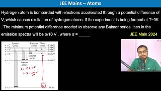 Hydrogen atom is bombarded with electrons accelerated through a potential difference of V which [upl. by Zondra840]