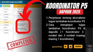 TERBARU CARA INPUT KOORDINATOR P5 DI DAPODIK 2025 DENGAN BENAR [upl. by Yentuoc]