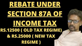 Rebate under 87a of Income Tax for 202324 with Budget 2023 Changes  Tax Rebate Under 87a [upl. by Hareenum]