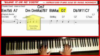 Blame It On My Youth  jazz piano tutorial [upl. by Eceinahs]