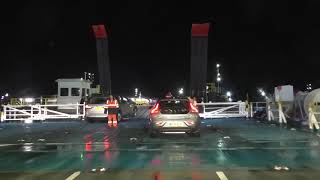 Driving Off Ferry MV Mont St Michel Brittany Ferries Portsmouth International Port Hampshire England [upl. by Armahs]