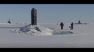 ICEX 2018 Drei riesige UBoote brechen durch das arktische Eis [upl. by Janel]