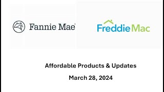 Affordable Lending Products from Fannie Mae and Freddie Mac [upl. by Arotal]