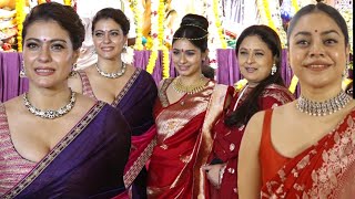 KajolSumona ChakravartiTanishaa MukerjiSharbani At North Bombay Sarbojanin Durga Puja 2024 [upl. by Nivra]