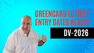 DV Lottery Greencard  DV2026 Entry period Officially announced [upl. by Imotas]