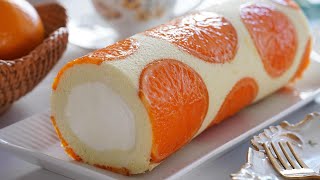 🍊 아름답고 맛있는 오렌지 롤케이크 꼭 만들어 보세요  Beautiful and delicious Orange Roll Cake [upl. by Ellicul]