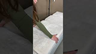 Unpacking a stylish embroidered lash mattress in cream color 🥹 lashstudio lashtransformation [upl. by Eiznek804]