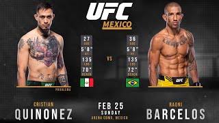 Cristian QUINONEZ vs Raoni BARCELOS Full FIGHT UFC MEXICO [upl. by Alakam]