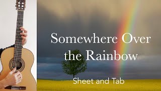 Somewhere over the Rainbow H Arlen Arrangement for Guitar Tutorial with Sheet and Tab [upl. by Spillihp917]