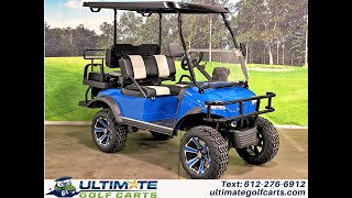 Evolution EV Forester 4 Plus Lithium Lifted Blue LSV Golf Cart [upl. by Allets851]