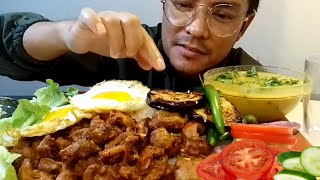 FRIED CHICKEN GIZZARD  HALF EGG FRY  DAAL amp RICE  EATING MUKBANG [upl. by Lanni980]