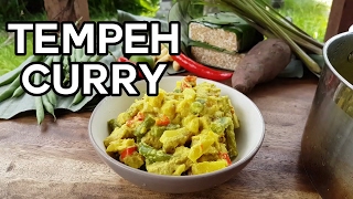 Golden Tempeh Curry with Coconut amp Sweet Potato Recipe Easy PantBased Healthy [upl. by Topping607]