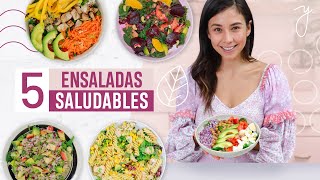 5 Ensaladas Saludables Fáciles y Económicas🥗 Yovana [upl. by Malek701]