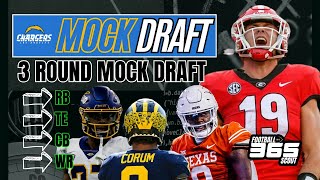 LA Chargers Mock Draft Chargers Draft Blake Corum and Quinyon Mitchell [upl. by Nezam467]