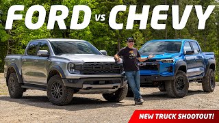 OffRoad Truck Shootout 2024 Chevy Colorado ZR2 Bison vs Ford Ranger Raptor [upl. by Llerdnam]