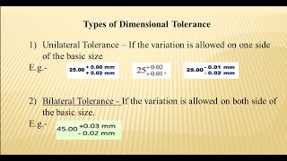 Tolerance and Limits  Types of tolerance  GD and T explained [upl. by Wandy]