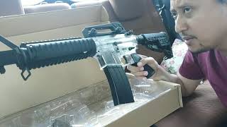 M4 A1 water gel blaster  water gel gun  wgg  review dan tes power tembak [upl. by Alahs]