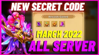 Free Reward  New Secret Code  March 2022  Unlimited  Hurry Up  Castle Clash [upl. by Ruff395]