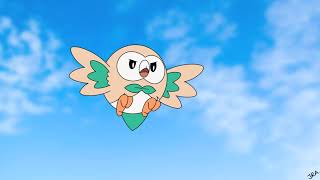 Rowlet attack Animation  Razorleaf  Leafage  Pokemon [upl. by Lerim]