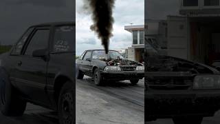 Cummins Powered Mustang Burnout and a pass [upl. by Dnalra966]