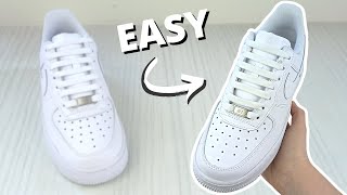 HOW TO BAR LACE NIKE AIR FORCE 1s EASY Way [upl. by Dranek]