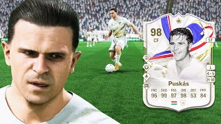 98 GREATS OF THE GAME ICON PUSKAS IS INSANE IN EA FC 24 [upl. by Niamert]