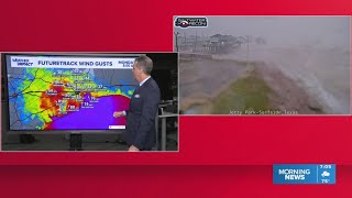 Hurricane Beryl 7 am update Storm remains hurricane strength after landfall [upl. by Anedal]