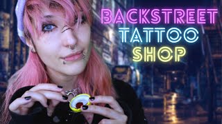 ASMR  BACKSTREET TATTOO SHOP  Getting a quotTotally Safequot Stick amp Poke from a Questionable Stranger [upl. by Adey]