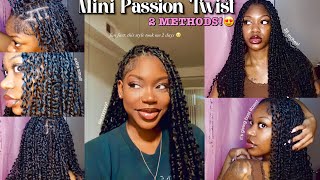 HOW TO extra small mini passion twist hair tutorial 2 methods DIY AT HOME  Rain Maya ♡ [upl. by Frederica]