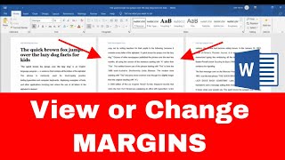 How to VIEW or CHANGE MARGINS in Microsoft Word [upl. by Ahsemaj771]