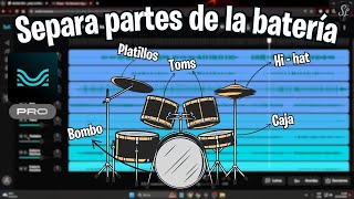 MOISES PRO  SEPARA las PARTES de una BATERÍA BOMBO HIHAT CAJA TOMS PLATILLOS de CANCIONES [upl. by At]