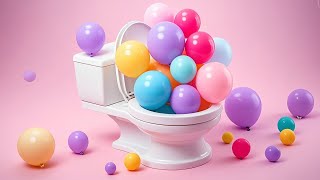 Can you flush it The colorful rainbow water balloon in the toilet [upl. by Acenes147]