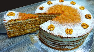 Домашний Морковный торт с орешками и кремом чиз Carrot cake recipe [upl. by Ahsaela]