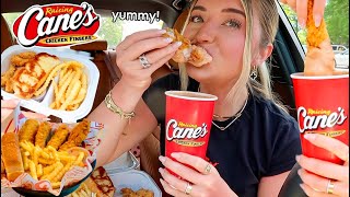 Raising Canes Mukbang w HUGE cup of canes sauce On VACA [upl. by Puri]