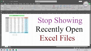 Hide or Remove Recently Open Excel Files [upl. by Assela]