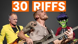 Top 30 Most Iconic Bass Riffs [upl. by Arabele423]