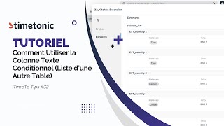Comment utiliser la colonne de texte conditionnel dans Timetonic [upl. by Chassin30]