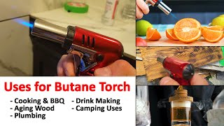 Fun Ways to Use Portable Butane Torch  Cooking  Plumbing  Aging Wood amp More  Flame Blow Torch [upl. by Hales]