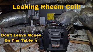 Rheem Heat Pump Low On Freon Leak Search Repair Quoted And Approved [upl. by Ainafets]