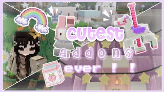 top 5 cutest and aesthetic mods  addons for pocket  bedrock edition 117  118 💭🧇 [upl. by Aitnauq]