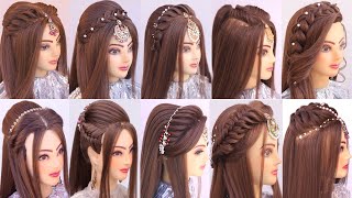 10 super Elegant open hairstyle for Diwali l bridal hairstyles kashees l engagement look [upl. by April]