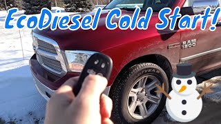 Ram EcoDiesel  Wisconsin Cold Start 6 degrees [upl. by Brunella]