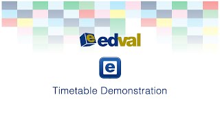 Edval Timetable Demonstration [upl. by Laks]