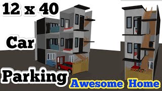 12 x 40 house design with car parking  awesome house design with car parking  DHD Homes [upl. by Capp]