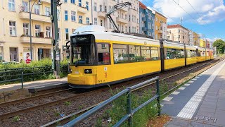 Tram in Berlin M4 Hufelandstraße No 5 [upl. by Esilana]