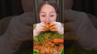 Asmr eating pork intestines [upl. by Kirad324]