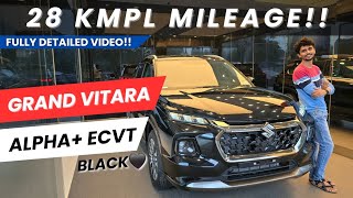 Maruti Grand Vitara Top Model 2024🔥 Black  Alpha Plus  Smart Hybrid  Mileage  On Road Price [upl. by Stagg]