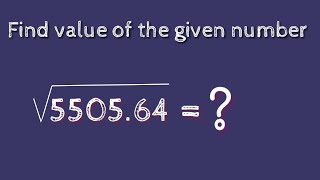 Find the square root of 550564 √ 550564   SHSIRCLASSES [upl. by Asin]