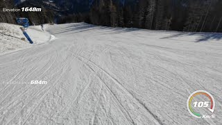 Crazy top speed at empty Kronplatz slope [upl. by Adilen]