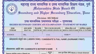 Maharashtra board marksheet details certificate noregistration no serial no marksheet no roll no [upl. by Giuliana]